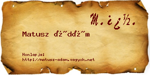 Matusz Ádám névjegykártya